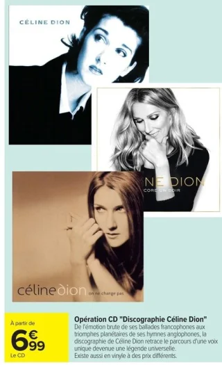 Opération CD "Discographie Céline Dion"
