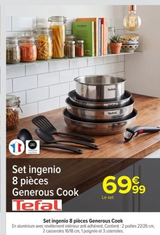 Set ingenio 8 pièces Generous Cook Tefal