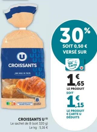 Croissants U (Le sachet de 8)