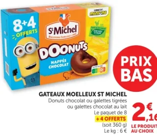 St Michel Doonuts chocolat ou galettes tigrées ou galettes chocolat au lait