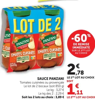 Sauce Panzani Tomates cuisinées ou provençale