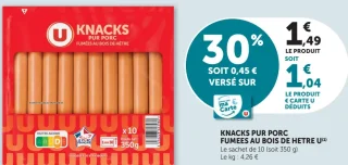 Knacks pur porc fumées au bois de hêtre U