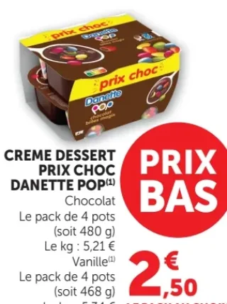 Crème dessert Danette Pop