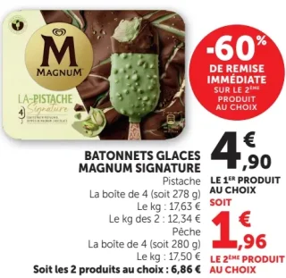 Batonnets Glaces Magnum Signature (Pistache, Pêche)