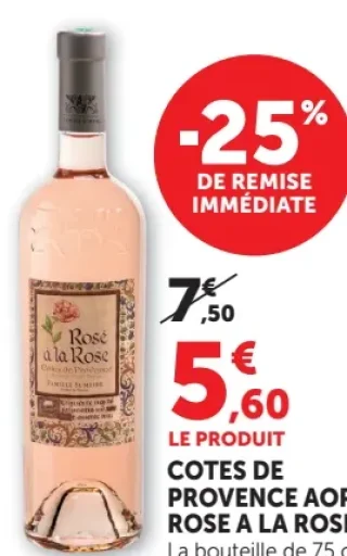 COTES DE PROVENCE AOP ROSE A LA ROSE