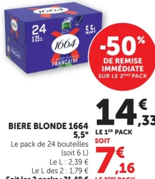 BIERE BLONDE 1664 5,5°