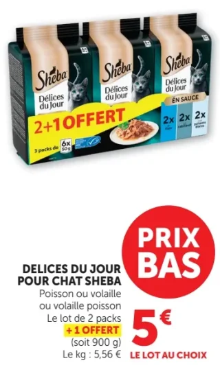 Délices du Jour pour chat Sheba Poisson ou volaille