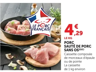 Porc sauté de porc sans os Le Porc Français