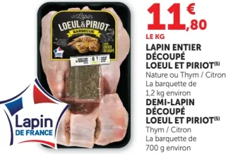 Lapin entier découpé ou demi-lapin découpé Loeul & Piriot