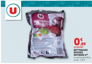 Betteraves Rouges Entières Cuites sous vide U