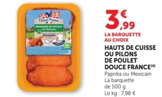 Hauts de cuisse ou pilons de poulet Douce France
