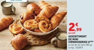 Assortiment de mini viennoiseries U