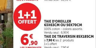 Taie d'oreiller ou taie de traversin U Maison