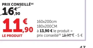 Drap housse jersey uni 160x200 ; 180x200