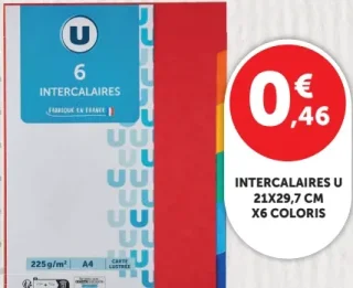 Intercalaires U 21x29,7 cm x6 coloris