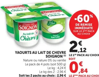 Yaourts au lait de chèvre Soignon