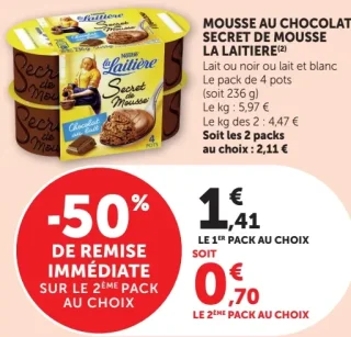 Mousse au chocolat Secret de mousse La Laitière