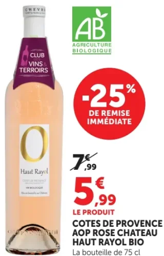 Cotes de Provence AOP Rose Chateau Haut Rayol Bio