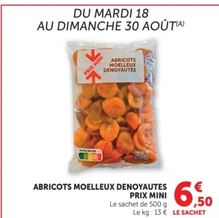 Abricots moelleux dénoyautés Prix Mini
