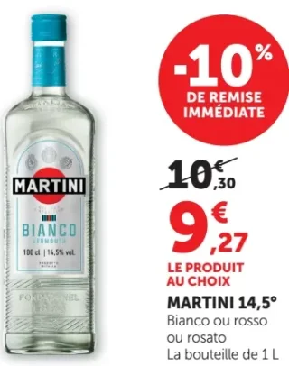 Apéritif Martini 14,5° Bianco, Rosso ou Rosato