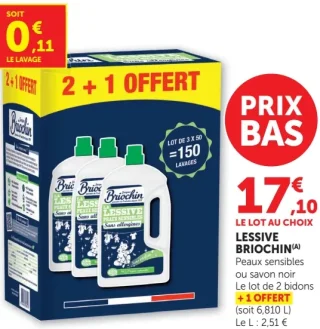 Lessive Briochin Peaux sensibles ou savon noir