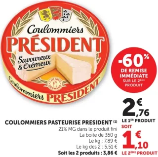 Coulommiers Pasteurisé Président
