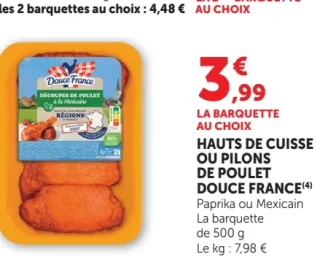 Hauts de cuisse ou pilons de poulet Douce France