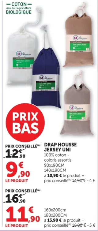 Drap housse jersey uni U Maison