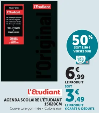 AGENDA SCOLAIRE L'ÉTUDIANT 15X20CM