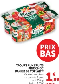 Yaourt aux fruits Panier de Yoplait
