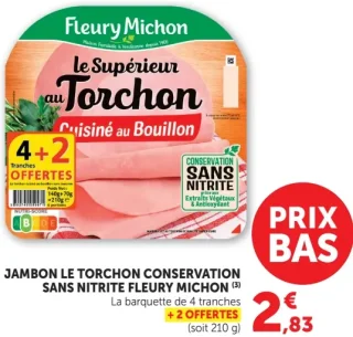 Jambon le Torchon Cuisiné au Bouillon Fleury Michon