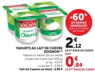 Yaourts au lait de chèvre Soignon