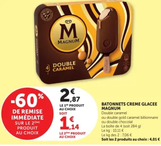 Bâtonnets crème glacée Magnum