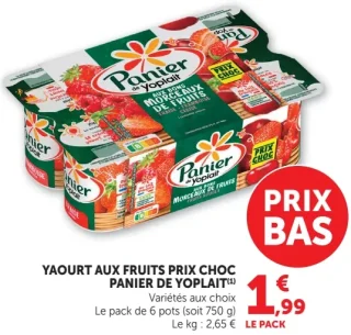 YAOURT AUX FRUITS PRIX CHOC PANIER DE YOPLAIT