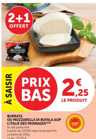 Burrata ou Mozzarella di Bufala AOP L'Italie des Fromages