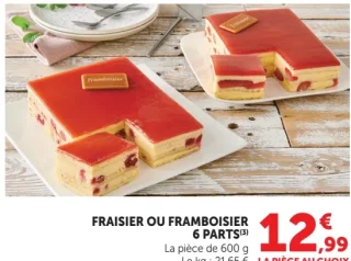 Fraisier ou framboisier 6 parts