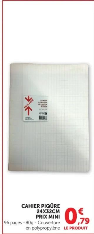 CAHIER PIQÛRE PRIX MINI Sèves