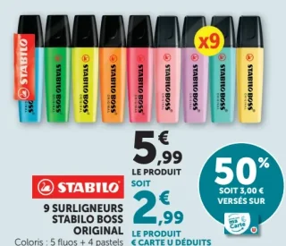 9 Surligneurs Stabilo Boss Original