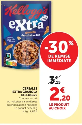 CEREALES EXTRA GRANOLA KELLOGG'S