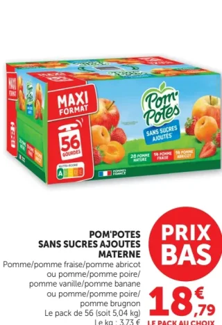 POM'POTES SANS SUCRES AJOUTES MATERNE