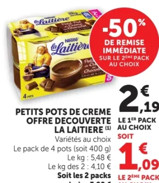 Petits pots de crème La Laitière