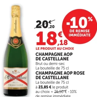 CHAMPAGNE AOP DE CASTELLANE BRUT OU DEMI-SEC / CHAMPAGNE AOP ROSE DE CASTELLANE
