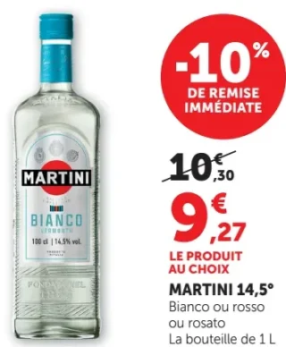MARTINI 14,5° Bianco ou rosso ou rosato