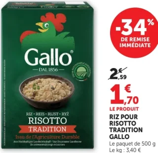 Riz pour risotto Tradition Gallo