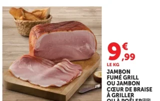 Jambon fumé grill ou Jambon cœur de braise à griller ou à poêler