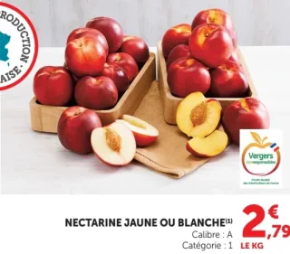 Nectarine jaune ou blanche