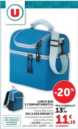 Lunch bag 2 compartiments U