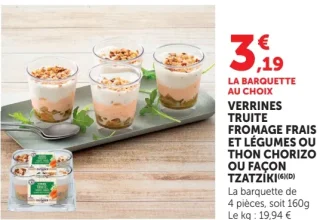 Verrines truite fromage frais et légumes ou thon chorizo ou façon tzatziki Guyader