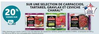 Sélection de Carpaccios, Tartares, Gravlax et Ceviche Charal