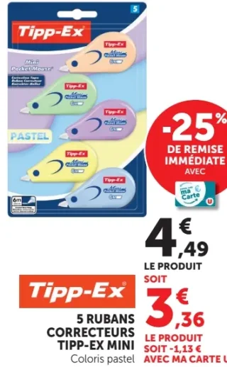 5 RUBANS CORRECTEURS TIPP-EX MINI